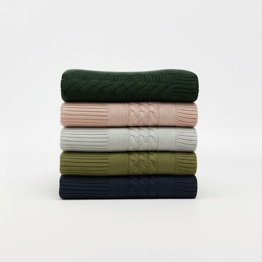 Handcrafted Knitted Throw Blanket