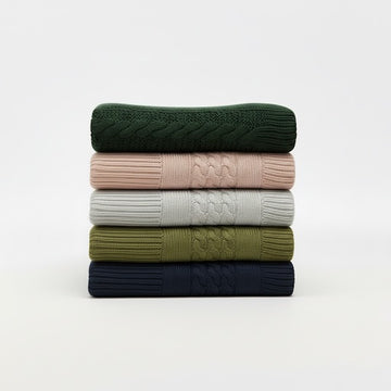 Handcrafted Knitted Throw Blanket